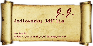 Jedlovszky Júlia névjegykártya