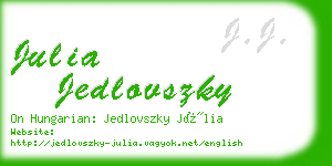 julia jedlovszky business card